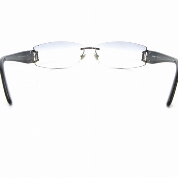AUTHENTIC SALVATORE FERRAGAMO stylish  Black and Silver Rimless sunglasses - Picture 4 of 6